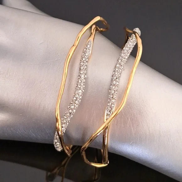 SOLD - ALEXIS BITTAR Solanales Crystal Gold Cuff - Picture 3 of 15